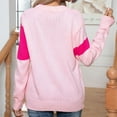 thumbnail image 7 of Women's 2023 Fall Color Block Sweaters Casual Crewneck Knitted Sweater Fashion Pullover Loose Long Sleeve Knit Sweaters for Women, 7 of 7
