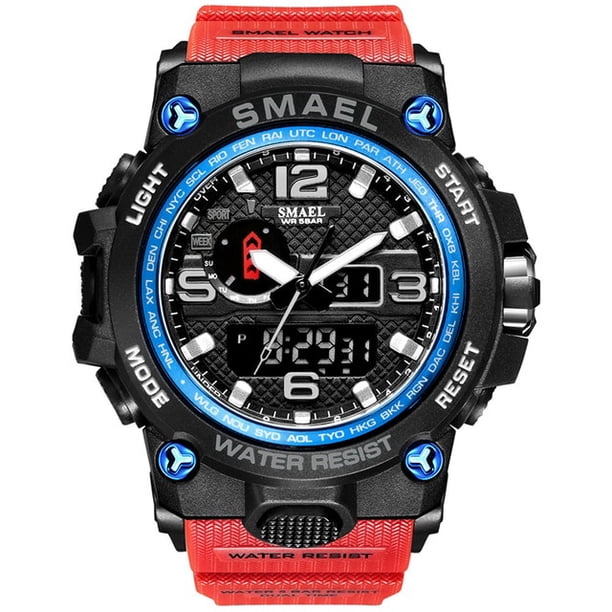 Relojes deportivos de marca SMAEL para hombre, relojes de pulsera de cuarzo electrónicos LED analógicos digitales de doble pantalla, reloj militar de natación resistente al agua Tan Jianjun unisex