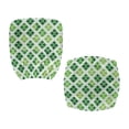 thumbnail image 4 of SCRAWLGOD St. Patrick's Day Clover Diamond Grid Print Green White 2 Piece Sets Comfortable Office Chair Slipcover Stretchable Breathable Gaming Chair Covers Stain Resistant Removable Chair Protector, 4 of 7