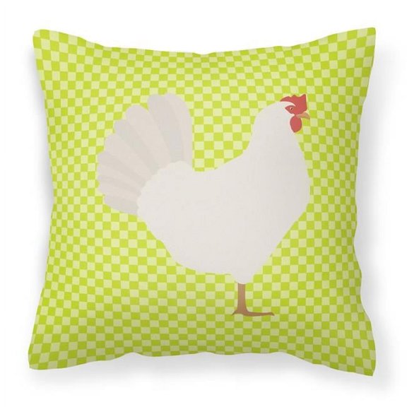 Carolines Treasures BB7666PW1414 Leghorn Chicken Green Fabric Decorative Pillow, 14 x 14 in.