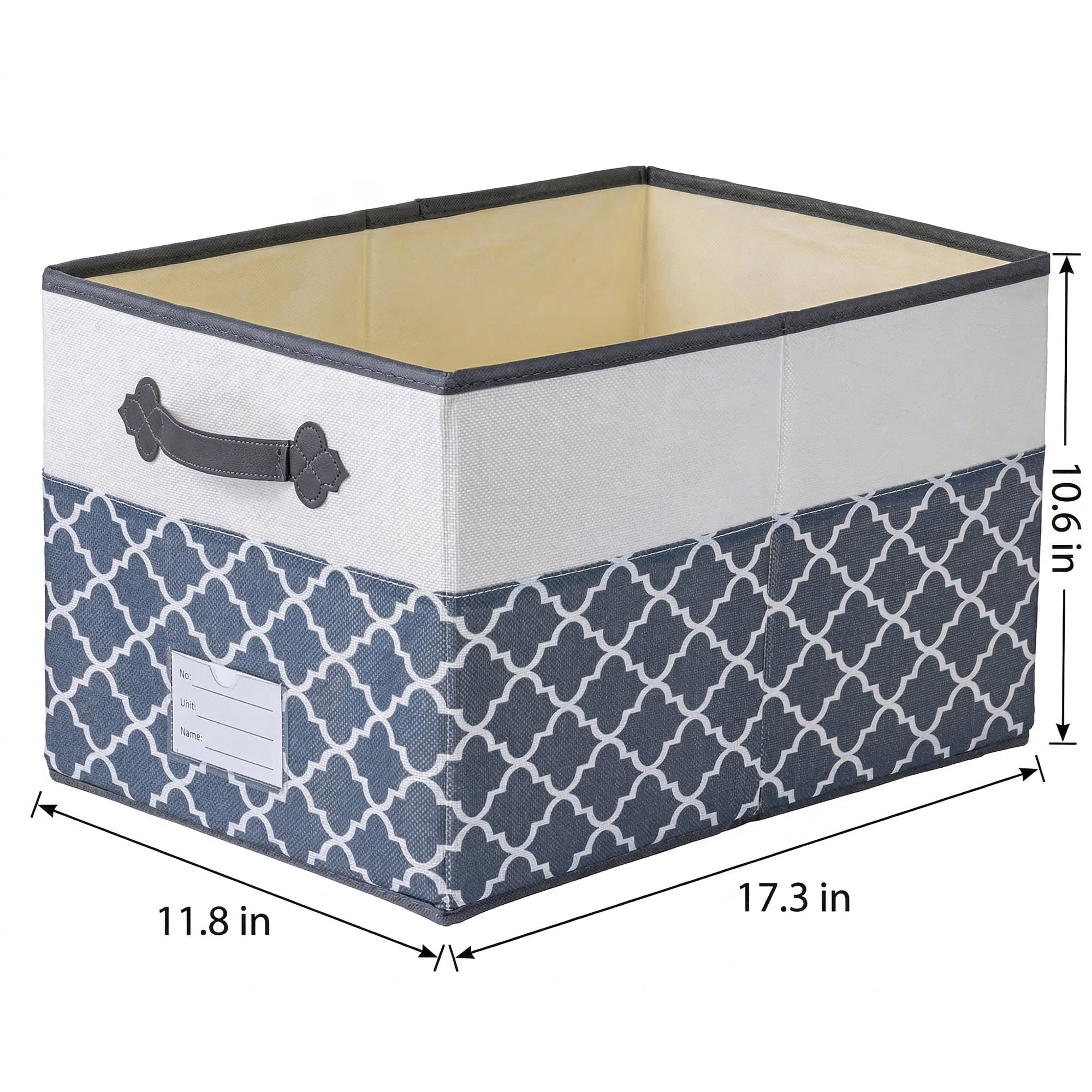Unique Bargains Storage Basket with Handle for Organizing Objects Grey 17.3"x11.8"x10.6"