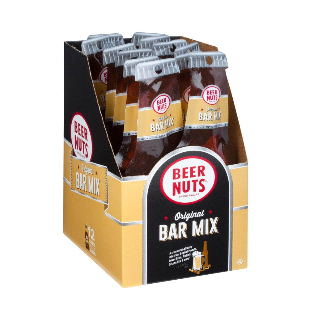 BEER NUTS Original Bar Mix Beer Bottle Display 1.25 oz. Individual