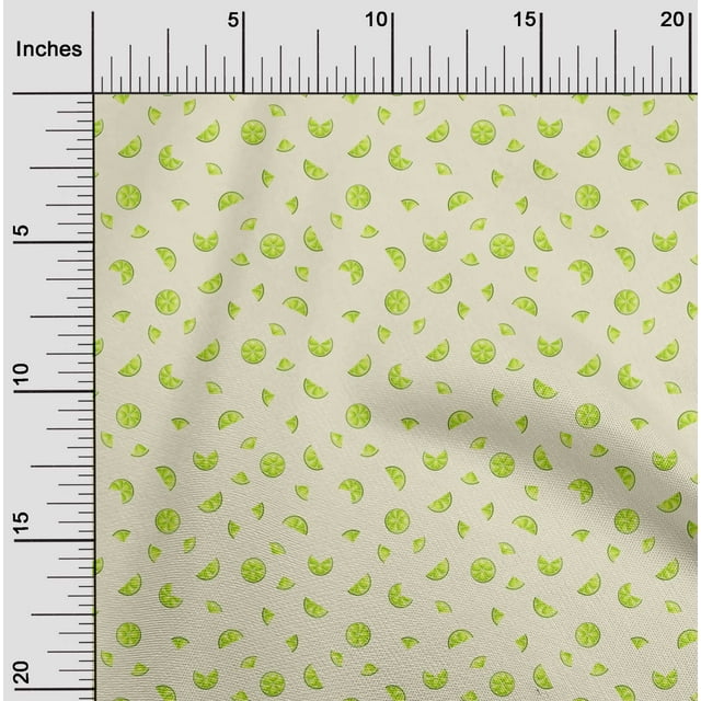 oneOone Cotton Poplin Fabric Lemon Slice Vegetable Fabric Prints by Yard 42 Inch Wide