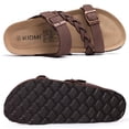 thumbnail image 4 of Litfun Women's Cork Footbed Sandals with Arch Support Slip-on Slide Sandals with Adjustable Buckles, Brown, 4 of 8