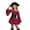 Z29-Wine, variant on Girls Pirate Style Dress with Ruffle Trim and Corset Belt for Halloween Party Dress Up Clothes Themed Party Role Play Pretend Play