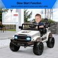 thumbnail image 6 of EastVita Kids 12V Ride on Car Truck Electric Vehicles with Remote Control Spring Suspension, LED Lights, Bluetooth, 3 Speeds, 6 of 7