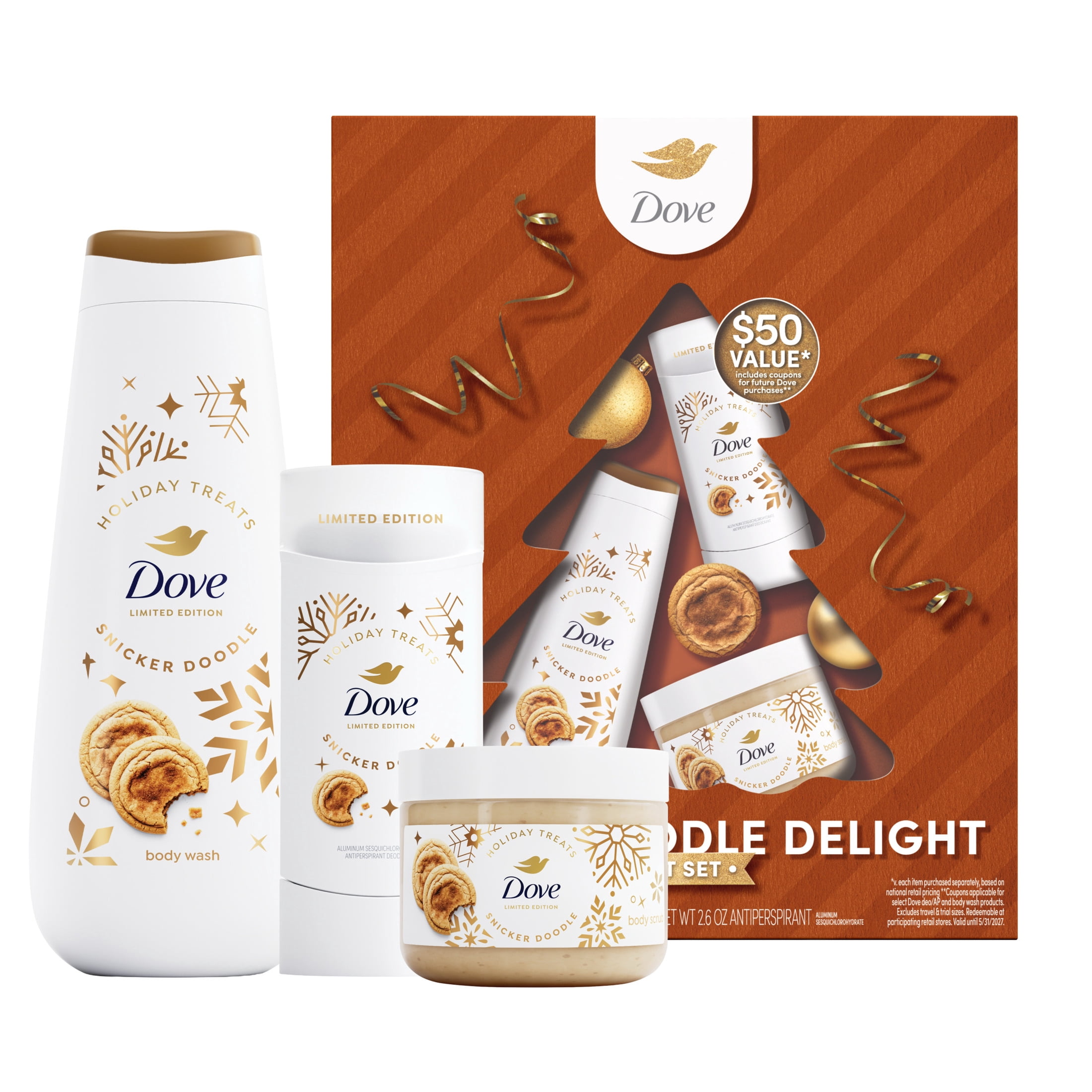 Dove Limited Edition Snickerdoodle Delight Gift Set For women, 3 Pack