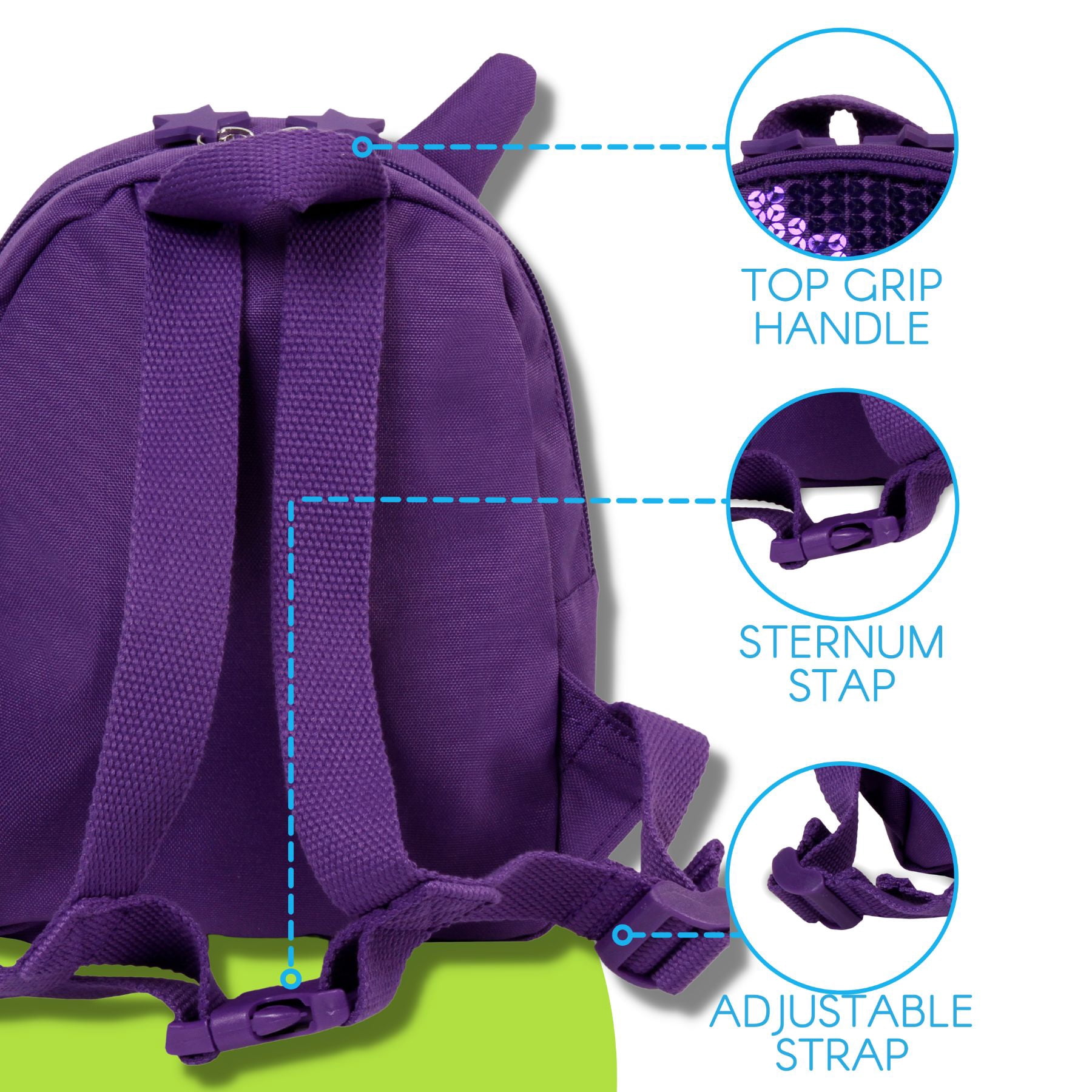 Twise Tots Toddlers Light Weight 9" First Backpack, Unicorn