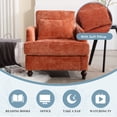thumbnail image 3 of MOONMISS Chenille Upholstered Mid Century Modern Wood Frame Armchair-ORANGE, 3 of 5