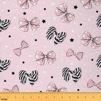 jejeloiu Cartoon Bow Tie Fabric by the Yard 2 Yards,Princess Dot Bowtie Room Decor Fabric by the Yard,Stripes Bowtie Fabric for Sewing For Teens,Luxury Bedroom Decor
