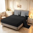 thumbnail image 3 of Manfei Modern Checkered 7pcs Queen Bedding,Geometric Check Bedding Comforter Set Queen,Black White,Black Reversible, 3 of 7