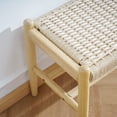 thumbnail image 7 of Entryway Bench, Solid Oak Wood Shoe Rack Bench, Shoe Bench with Woven Seat, Mid Century Shoe Storage Bench for Hallway, Bedroom, 46" Nature, 7 of 7
