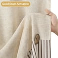 thumbnail image 4 of Awellife Farmhouse Beige Shower Curtain Button Linen Textured Woven Fabric,Pleated Beige Stripe,Country Style,72x72 Inch, 4 of 6