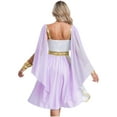 thumbnail image 2 of Aislor Womens Greek Toga Costume for Halloween Cosplay Costume Chiffon Sleeveless Dress Outfits Lavender S, 2 of 7
