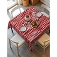 thumbnail image 6 of Red Striped Table Cloth, Waterproof Tablecloth for Square Tables, Classic Minimalist Waves Lines Pattern Reusable Washable Fabric Table Cover for Restaurant Kitchen Dining Tables 60"x60", 6 of 9