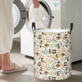 thumbnail image 5 of Sikiie books Print Round Dirty Clothes Basket, Waterproof Standing Foldable Storage Basket, for Laundry Room, Bedroom, Bathroom Storage-Medium, 5 of 6