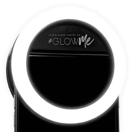 Image of Impressions Vanity GlowMe Ring Light with 4 LED Selfie Light Levels Portable (Black)