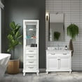 thumbnail image 7 of Dreamwerks 30"W x 22.4"D x 35"H White Bathroom Vanity in Solid Wood with Carrara Marble Top, 7 of 7