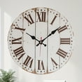 thumbnail image 3 of Wall Clock - Silent White Wooden Round Clock with Roman Numerals for Living Room Decor, Battery Operated, Traditional Home Decor | Roman Numeral Clock | Durable Construction, Wall Clock Living Room, 3 of 6