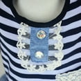 thumbnail image 3 of Puppy Vest Dress,Striped Denim Skirt Party Apparel for Small Medium Dog,Blue Red, 3 of 5