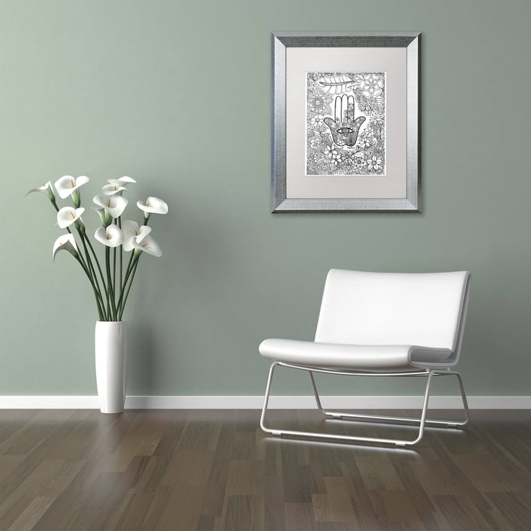 Trademark Fine Art Hamsa Hand Canvas, Silver Frame photo 3