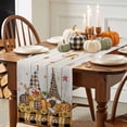 thumbnail image 4 of Fall Table Runner Thanksgiving Pumpkin Gnomes Table Runners Sunflower Autumn Maple Leaves Wood Plaid Cotton Linen Dresser Scarf Kitchen Dining Table Decor for Fall Holiday Party Decor 13x90 Inch, 4 of 9