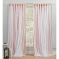 thumbnail image 2 of Exclusive Home Catarina Layered Solid Room Darkening Blackout and Sheer Hidden Tab/Rod Pocket Top Curtain Panel Pair, 52"x96", Rose Blush, Set of 2, 2 of 8