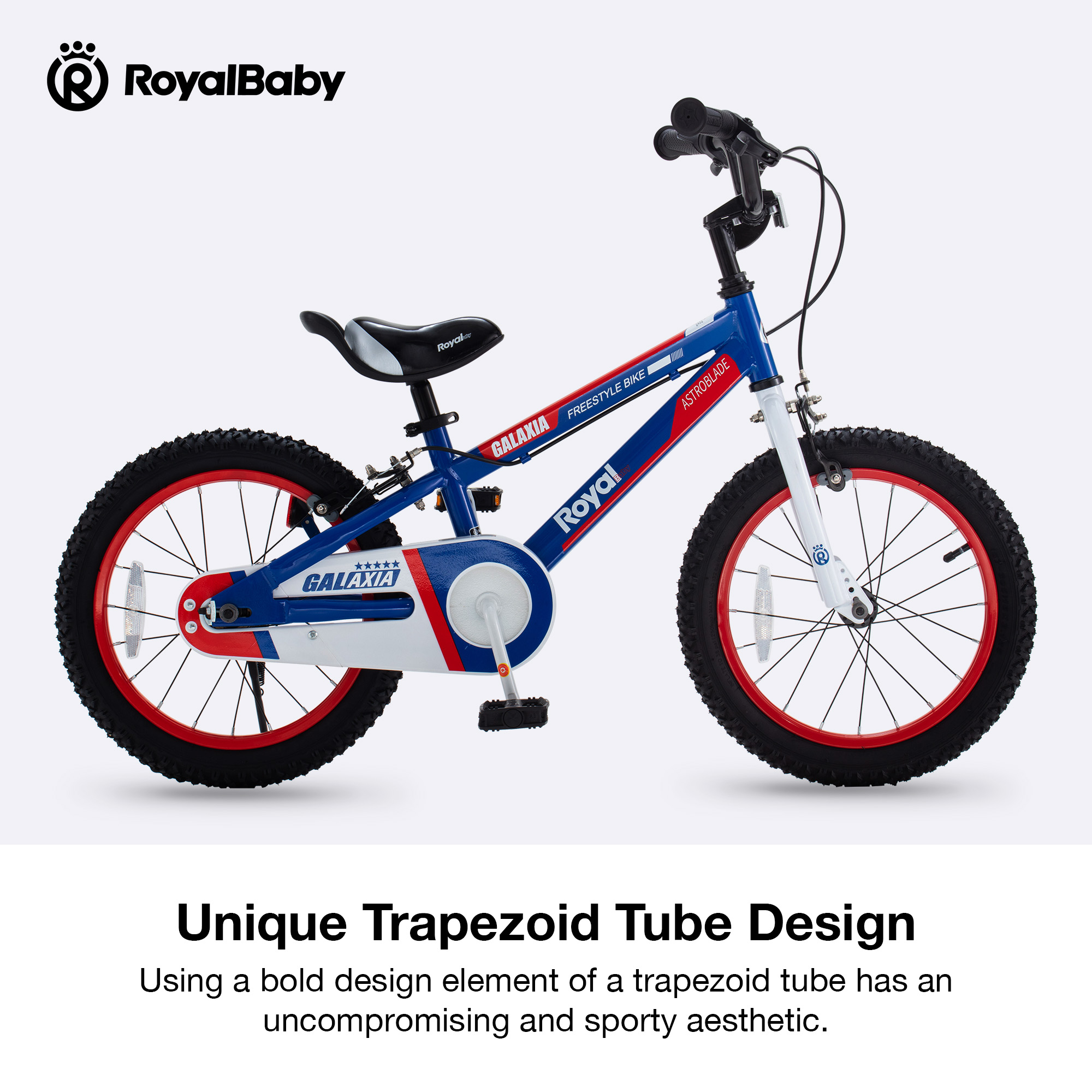 RoyalBaby Galaxia Kids Bike Toddlers 16 Inch Wheel Bicycle Beginners Boys Girls Ages 4-7 Years, Kickstand, Blue