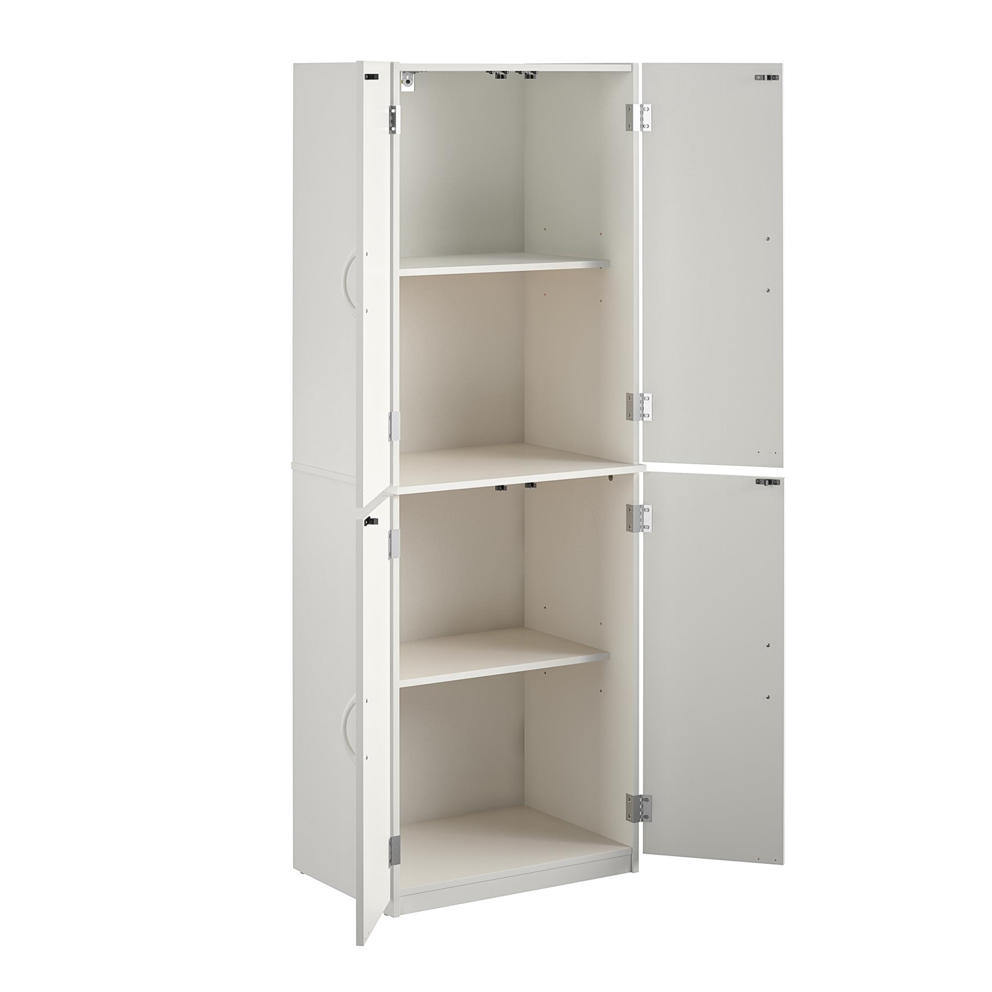 Mainstays 4-Door 5-Foot Storage Cabinet with Adjustable Shelves, White Stipple - image 3 of 17