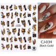 thumbnail image 1 of Fiudx Ofertas Del Día Cj-Flor Hojas Doradas Pegatinas Artísticas Para Uñas Diseño De Papel De Transferencia Pegatinas Para Uñas Estilo Tropical Manicura Tema De Verano, 1 of 2