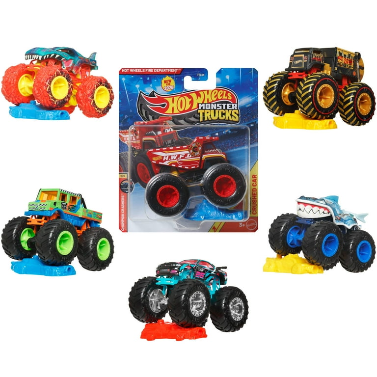 ミニカー Hotwheels MONSTER TRUCKS Hot Wheels Monster Trucks 2 Pack 1:64 Scale Toy Truck with