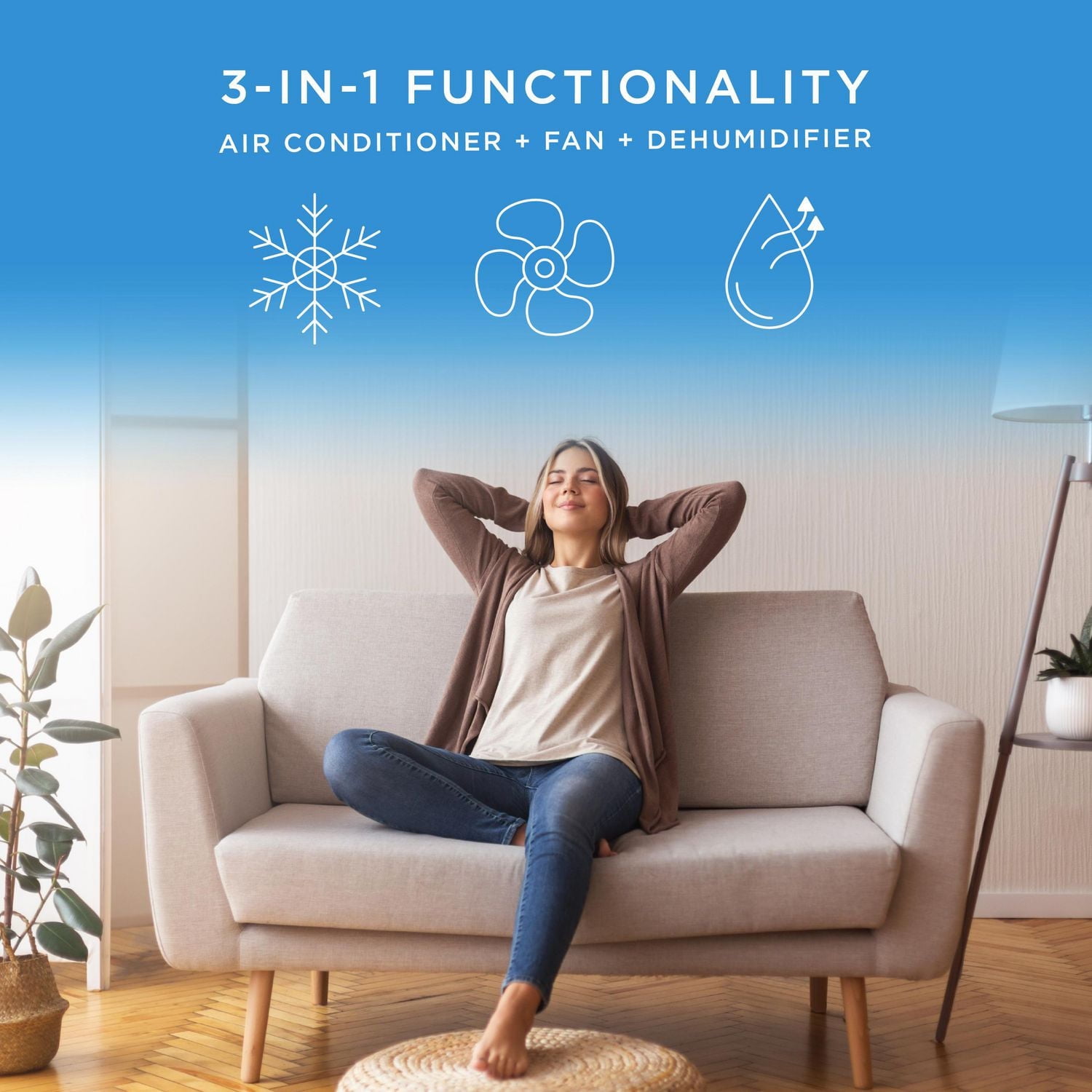 Commercial Cool 9,000 BTU ASHRAE 128 Smart Portable Air Conditioner, 6,350 BTU SACC/CEC, Pink