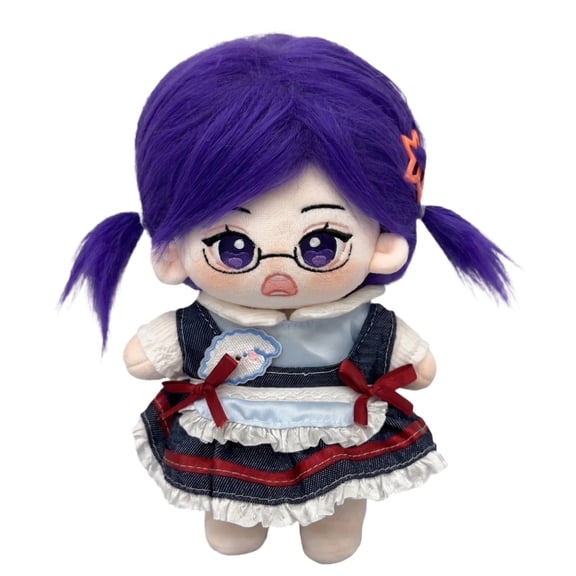 Kawaii Plushies Plush Student Doll 8 Inch Purple Student Doll with Plush Stuffed Animals Doll with Lace Dress 1 Pack