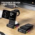 thumbnail image 5 of INSMART Wireless Charging Station for iPhone,5 in 1 Foldable Magnetic Charging Stand with Digital Clock,Temp Display,15W Fast Charger,RGB Colorful Lights,for Home Office Black, 5 of 9