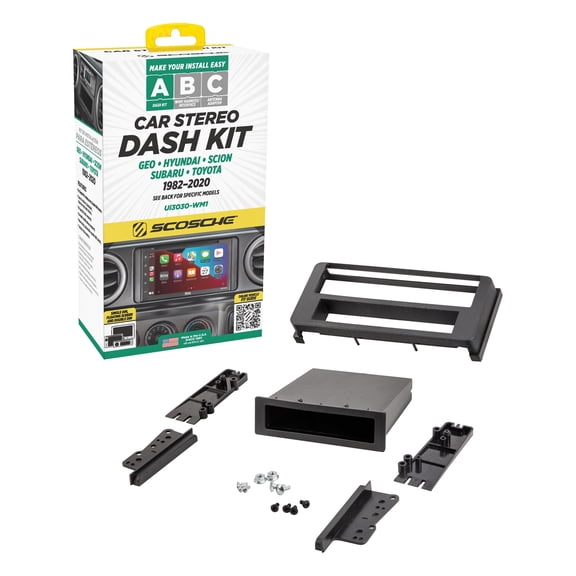 Scosche Double or Single DIN w/ Pocket Dash Kit Compatible w/ 1982-2020 Import & Domestic Ui3030-WM1