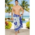 thumbnail image 3 of HAPPY BAY Men's Pareo Standard Surfing Dashiki Sarong Full Beach Wrap One Size Royal, Floral Summer Vacation Party, 3 of 3