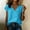 Blue, variant on Womens Cotton Linen Tops Short Sleeve Shirts Wrap V Neck T Shirts Lightwieght Loose Summer Top