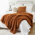 thumbnail image 3 of Battilo Fluffy Orange Faux Fur Blanket for Couch Bed, Home Fall Decor, Soft Fuzzy Fur Throws, 50"x60", 3 of 8