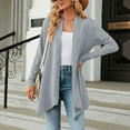 thumbnail image 5 of Scyoekwg Fall Cardigans for Women 2025 Loose Lightweight Solid Color Open Front Cardigan Tops Fall Coats Long Sleeve Casual Trendy Cardigan(Gray,XXL), 5 of 8