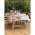 thumbnail image 3 of Outdoor Tablecloths with Umbrella Hole & Zipper, Pink Orange Flowers Rectangle Tablecloth 52x70 Inch, Spring Floral Farmhouse Botanical Waterproof Table Cloth, Patio/Pool/Picnic Table Covers, 3 of 8