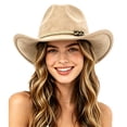 thumbnail image 3 of LILIYA Cowboy Hat,Cowgirl Hat,Lightweight Western Cowboy Hats for Women/Mens/Straw Casual with Shapeable Wide Brim Cowboy Hat Jazz Cap Fedora Headwear, 3 of 4