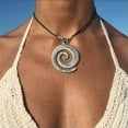 thumbnail image 6 of K-KED Ocean Wave Silver Pendant Necklace Sea Beach Boho Surf Jewelry, 6 of 7