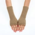 thumbnail image 6 of Fgnfyis Ladies Fashion Convertible Knit Mittens Gloves Warm Fingerless Winter Flowers Design Khaki One Size, 6 of 6