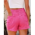 thumbnail image 3 of BOMYJESK Womens Jean Shorts Mid Rise Casual Denim Shorts Ripped Trendy Short Jorts Raw Hem 2026 Summer Cut Off Shorts with Pockets Hot Pink M, 3 of 4