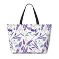 thumbnail image 2 of Easygdp Lavender Flowers Bolsa de Viaje de Playa de Gran Capacidad, Bolsa Tote Perfecta para la Playa, Escapadas de Fin de Semana y Viajes, 2 of 7