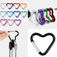 thumbnail image 2 of Pack of 10 Heart Shaped Metal Carabiner Keychain Accessory Portable for Outdoor Climbing and Camping Keyring Hook, 2 of 9