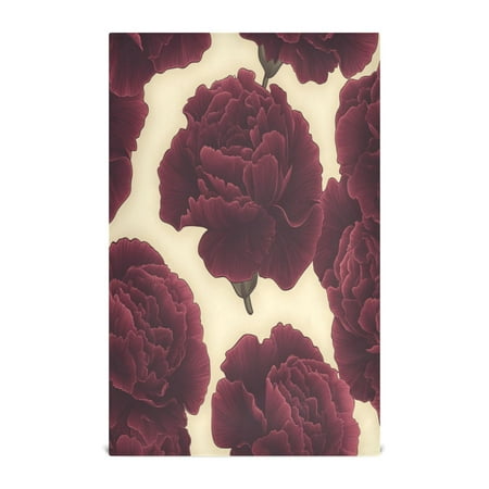 

Multi-Purpose Kitchen Towels 28x18 Inch Dishcloths with Hanging Loop Decorative and Practical Towels for Kitchen Dining Dark Red Carnations