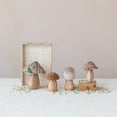 thumbnail image 3 of Creative Co-op Fabric Topped Foam Mushrooms with Wood Base Set, 3 of 4