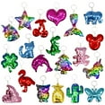 thumbnail image 1 of 20 Pieces Reversible Mermaid Sequin Keychain Glitter Flip Sequin Keychains Animal Shape Sequin Key Chains for Kids Party Events Gift Birthday Party Su, 1 of 4