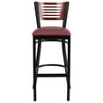 thumbnail image 6 of Flash Furniture HERCULES Series Black Slat Back Metal Restaurant Barstool - Mahogany Wood Back, Burgundy Vinyl Seat, 6 of 10